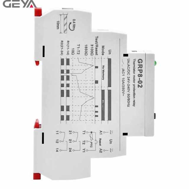 GEYA GRP8-01 AC/DC 24-240V Thermistor Motor Protection Relay for Compressor Motor Start in Refrigeration Systems