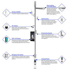 GEBOSUN IP67 Outdoor 180W IoT Smart Solar WiFi City Sensors Street Light Pole for Road Garden Lighting