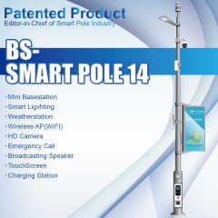 Solar Smart City Lighting Pole IP65 Waterproof Outdoor Road Lighting with CCTV Camera and LED Display GEBOSUN