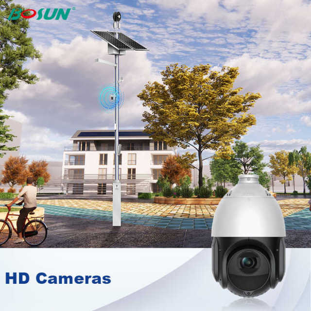 Solar Smart Pole Integrated Broadcasting Speaker for Outdoor Smart Lighting Systems Geboshun