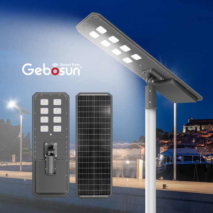 Solar Street Light Aluminum IP65 Waterproof 6000K Daylight Alert for Square Lighting BOSUN