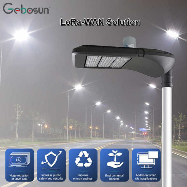 Solar Smart LED Street Light with RS485 6000K Daylight Alert IP65 Waterproof Smart Road Lighting Solution Gebosun