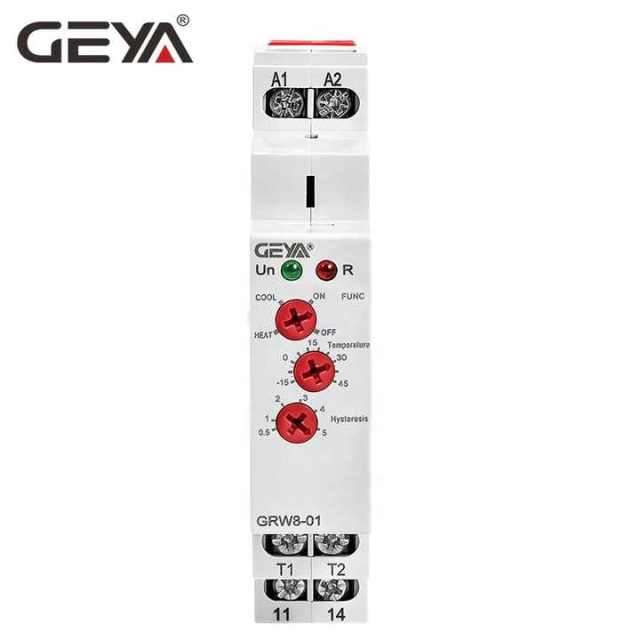GEYA NEW GRW8-01 DIN Rail Temperature Control Relay AC/DC 24V-240V Wide Voltage Range Waterproof Sensor for Industrial Automation GEYA OEM ODM