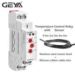 GEYA NEW GRW8-01 DIN Rail Temperature Control Relay AC/DC 24V-240V Wide Voltage Range Waterproof Sensor for Industrial Automation GEYA OEM ODM
