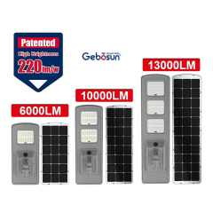 Solar LED Street Light 6000LM 10000LM 13000LM Outdoor Industrial All-in-One Roadway Lighting IP65 Waterproof Gebosun
