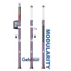 Geboshun HD Camera Solar Smart Round Pole for Road Lighting Emergency Call & Smart City Features Modular Smart Pole