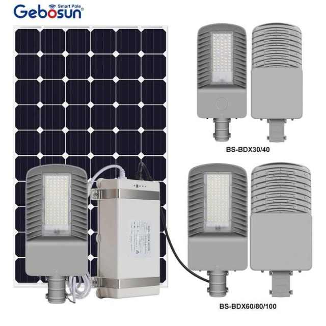 Solar Street Lamp IP65 Waterproof 30W 6000K Road Lighting Dark Grey LED Aluminum Split System