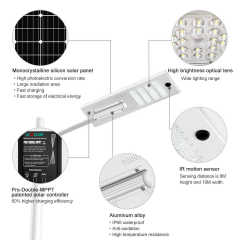 Integrated Solar Street Light 40W IP65 Waterproof Road Garden Lighting Gebosun