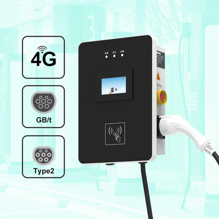 Smart Mode 3 New Energy Electric Car Level 2 Wall-mounted Box 22kW Charging Station EVSE Type2 11kW 7kW AC EV Charger Wallbox for Electric Vehicle Charging hongjiali