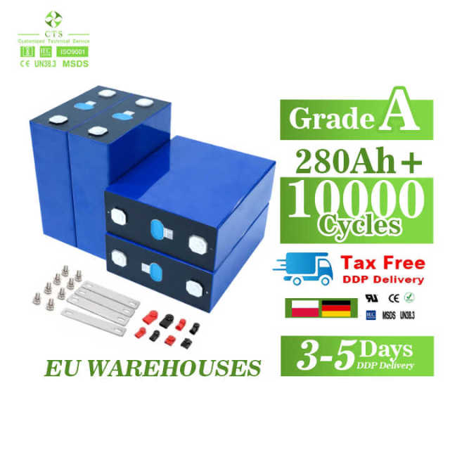 Lithium Ion Lifepo4 Battery Cell 3.2V 100Ah 200Ah 320Ah 280Ah High Cycle Life for Home Energy Storage System Ukraine Poland EU Stock