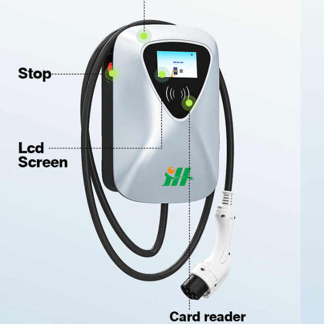 Wallmounted EV Charger Station Type 2 240V 7kW 32A 11kW 22kW TUV Certified EU Standard with App Remote Control Wholesale Hongjiali