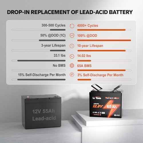 65Ah LiFePO4 12V Lithium Battery 832Wh Waterproof IP65 Electric Wheelchairs Medical Devices Battery with 65A BMS Group 22NF