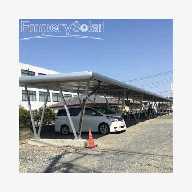 Aluminium Structure Solar Ground System Carport Pergola Parking Racking Structure Solar Aluminum Carport and Car Parking 5-45dg Tilt Angle Customized AL6005-T5 and Stainless Steel Carport Fujian China EmperySolar