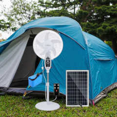 16 Inch Solar Powered Stand Fan with LED Light 6V4.5AH Battery 9V10W Panel AC/DC Remote Guangdong China Etenda