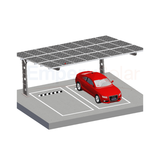 Aluminium Structure Solar Ground System Carport Pergola Parking Racking Structure Solar Aluminum Carport and Car Parking 5-45dg Tilt Angle Customized AL6005-T5 and Stainless Steel Carport Fujian China EmperySolar
