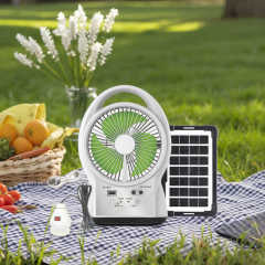 6" Solar Fan 3500mAh LED Light 4W Solar Panel 2 Speeds 5V USB Output Type-C Charging Overcharge Protection Guangdong China Origin Etenda