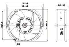 EC 1751 Cooling Fan Die-cast Aluminum Housing High Efficiency Airflow for Battery Cooling Systems