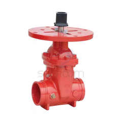 Ductile Iron NRS Grooved Gate Valve Post Flange Wrench Nut High-Pressure American Design FBE Firefighting Equipment Accessory UL 262 AWWA C515 C509 0°C to 80°C 300 psi FBE Coating Training Foam Re-Ignition Fire Protection Sunroom/Shuanglong