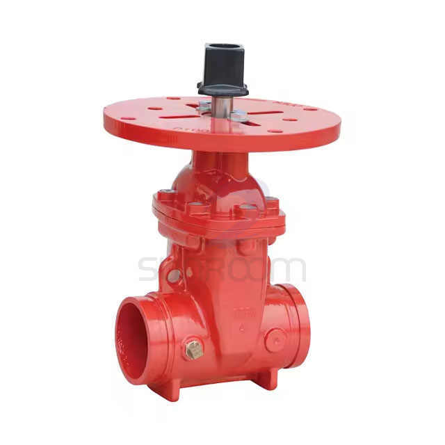 Ductile Iron NRS Grooved Gate Valve Post Flange Wrench Nut High-Pressure American Design FBE Firefighting Equipment Accessory UL 262 AWWA C515 C509 0°C to 80°C 300 psi FBE Coating Training Foam Re-Ignition Fire Protection Sunroom/Shuanglong