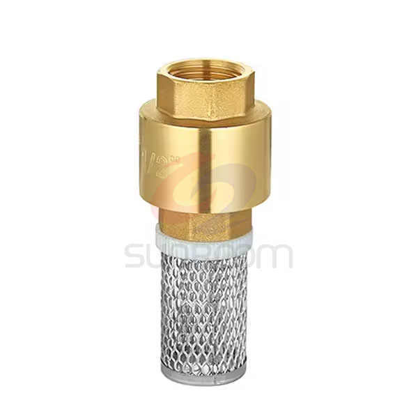 Brass Foot Valve Strainer Thread Connection Firefighting Equipment Accessory with SS Brass Screen China Factory Direct Sales