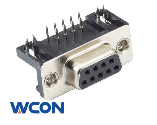 D-SUB Connector Female Dual Row 9 Circuits Horizontal Through Hole Gold or Tin Over Nickel Stainless Steel Shell Black for Energy Storage Systems