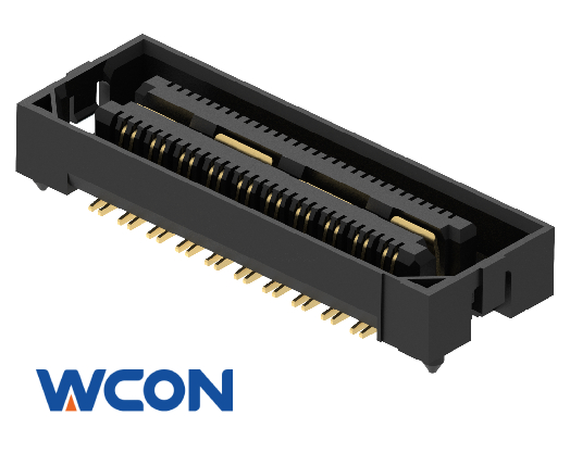 Board To Board Connector High-Speed Male Surface Mount Dual Row Gold Plated Friction Locks Differential Pair Signaling Black for Battery Energy Storage Systems Wcon