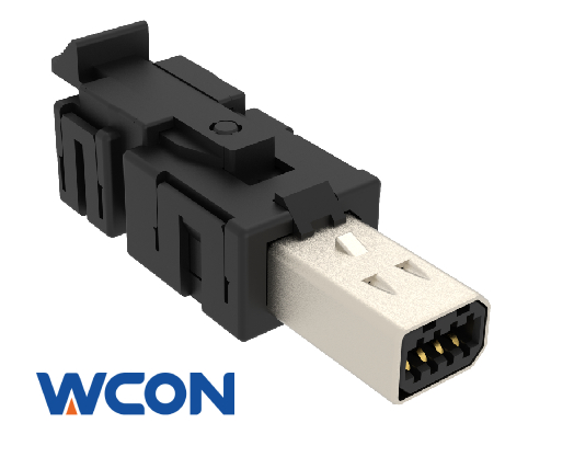 1.27mm Pitch Micro I/O Cable Assembly Connector Solder Type Long Push Rod Male 8 Circuits Gold or Tin over Nickel Black for Battery Energy Storage Systems Wcon