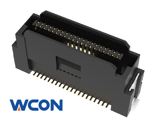 Board To Board Connector Vertical Surface Mount Dual Row 12.00mm Height Gold Plated With Post Reinforced Metal Fitting Wcon