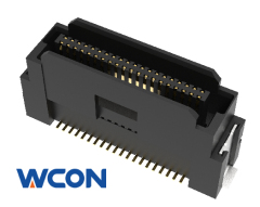 Board To Board Connector Vertical Surface Mount Dual Row 12.00mm Height Gold Plated With Post Reinforced Metal Fitting Wcon