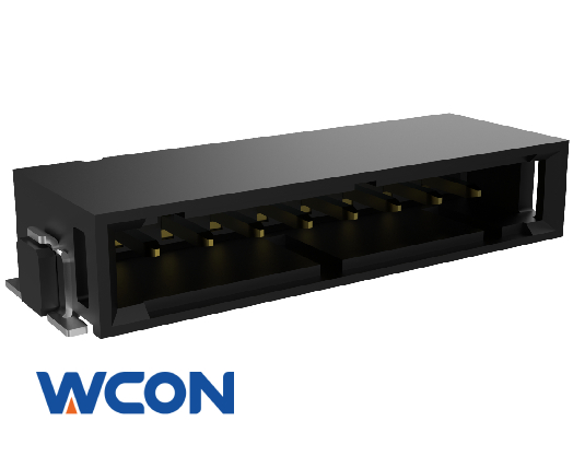 2.54mm Pitch Plug Single Row Surface Mount Connector for Horizontal Electrical Systems Gold Plated