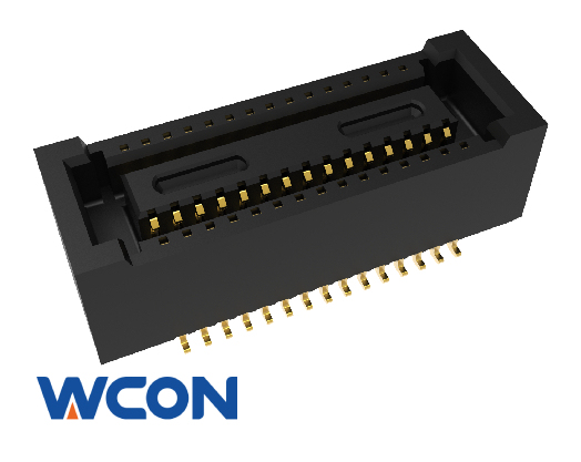 Board To Board Connector Socket Vertical Surface Mount Dual Row 2.90mm Height Gold Plating With Post Black for Energy Storage Systems