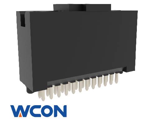 1.27mm Pitch Box Header Connector Male Two-Piece Vertical Through Hole 10.60mm Total Height With Post Gold or Tin over Ni Black for Energy Storage and Battery Systems