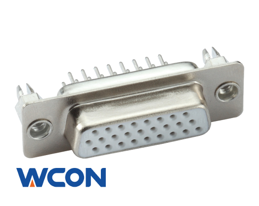 D-SUB Connector Female Dual Row Vertical Through Hole Gold or Tin over Nickel for Industrial Power Applications