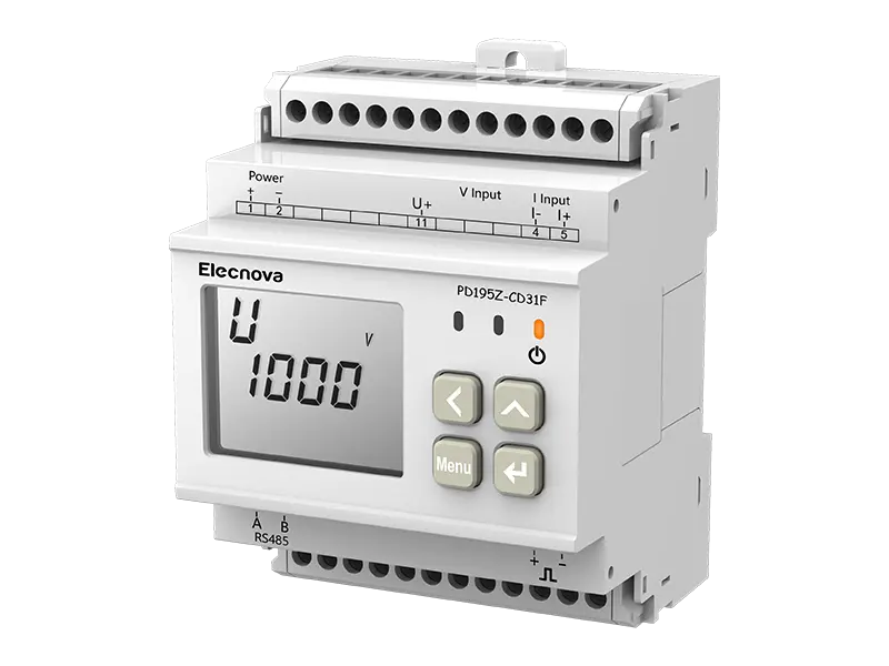 PD195Z-CD31F DC DIN-rail Mounted Energy Meter for EV Charger Modbus-RTU IP54 High Precision Measurement Elecnova
