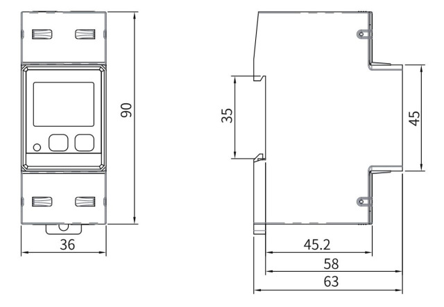 DDS(F) 1946 AC Single-Phase Energy Meter DIN-Rail Mounted for EV Charger Elecnova Power