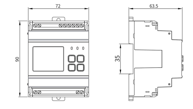 PD195Z-CD31F DC DIN-rail Mounted Energy Meter for EV Charger Modbus-RTU IP54 High Precision Measurement Elecnova