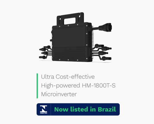 Hoymiles HM-1800T-S Microinverter 4-Input 99.8% MPPT Efficiency for 182mm 210mm PV Modules Commercial Industrial Use