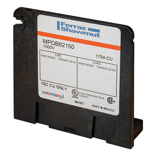 Power Distribution Block 1000V 175A Tin-plated Copper Box-to-Box Connection for Solar Energy Storage Systems Mersen