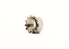 Stainless Steel Multi-Tooth Nut K-Type Nut with Flower Tooth Hexagonal Head Fastening Nut for Automotive, Furniture, Electrical Appliances, and Machinery YJT 3028