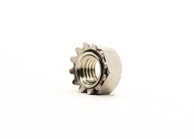 Stainless Steel Multi-Tooth Nut K-Type Nut with Flower Tooth Hexagonal Head Fastening Nut for Automotive, Furniture, Electrical Appliances, and Machinery YJT 3028