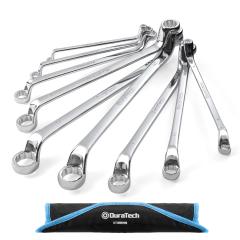 Offset Box Wrench Set, Metric Heat-Treated Chrome Vanadium Steel High-Polish Finish for Tight Spaces and Hard-to-Reach Fasteners Duratech Tools
