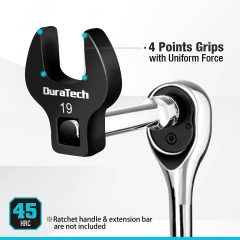 3/8 Dr. Metric Crowfoot Wrench Set Heavy Duty CRV Steel with Phosphorizing Finish for Tight Spaces and Battery Assembly Applications