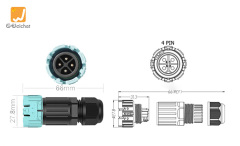M23MP Screwless Quick Wiring Waterproof Connector 4 Pins IP68 Rated for Outdoor Electrical Enclosures