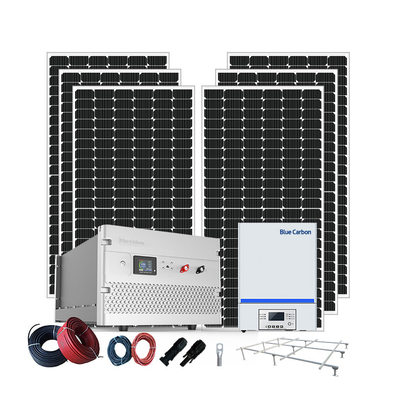 Blue Carbon BOX-5kW Off-Grid Solar Power System with 550W Mono-Crystalline Panel 48V LFP Battery for Residential and Remote Areas