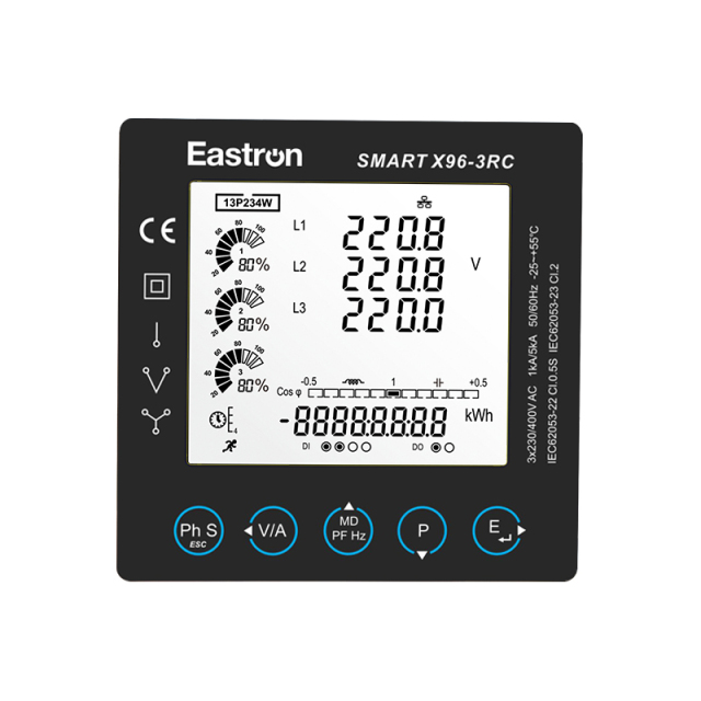 Smart X96-3RC Rogowski Coils Connected Three Phase Multi-function Panel Meters for Electricity Distribution Monitoring and Energy Management EA Strong