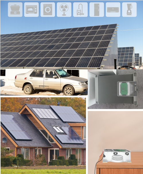 Power Frequency Inverter Pure Sine Wave Output 3x Instant Load Capacity for Inductive & General Power Applications