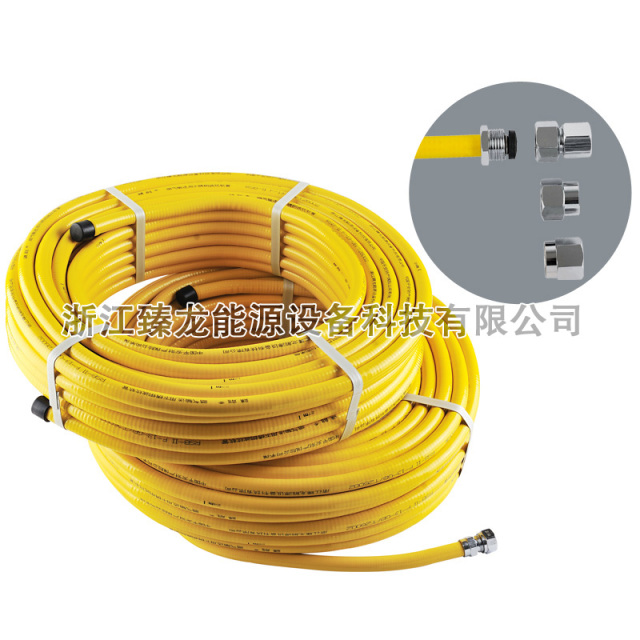 Stainless Steel Corrugated Pipe 304 0.2mm Thickness Yellow PVC Covered DN10 for Battery and Energy Storage Systems