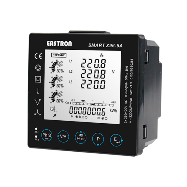 Three Phase Panel Mounted Multi-function Meter Self-Powered Supply High Accuracy Class 0.5s Up to 63rd Harmonic for Electricity Distribution Eastron