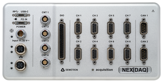 NEX[DAQ] Rugged USB Ethernet DAQ System for Vibration Temperature NVH Testing in Energy Storage Applications DEWETRON