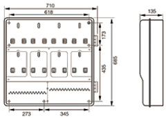 Single-phase Eight-position Mechanical Meter Box Upper and Lower Structure for Energy Storage Systems